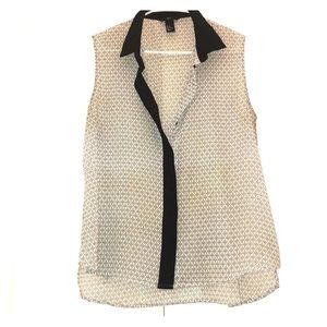 H&M Open Shoulder Patterned Work Blouse